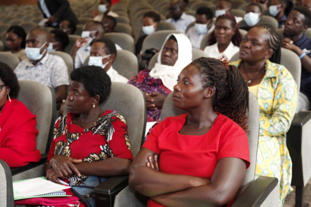 Some of the beneficiaries following the proceedings.