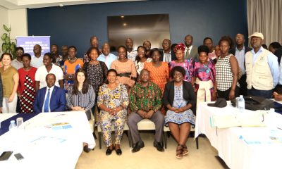 Participants including Hon. Janet Akech Okori-moe (Seated C), Prof. William Bazeyo (Seated L) that attended the Livestock Vaccine Innovation Fund (LVIF) project multi-stakeholders meeting convened at Golden Tulip Hotel, Kampala, Uganda on Monday 5th March 2023 pose for a group photo.