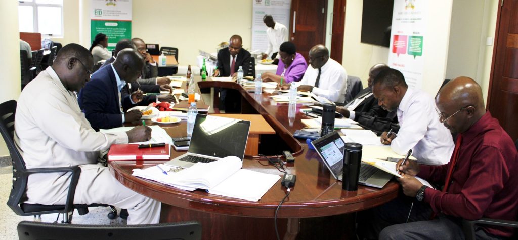 Members of the Advisory Board in a meeting at the EfD-Mak conference room.