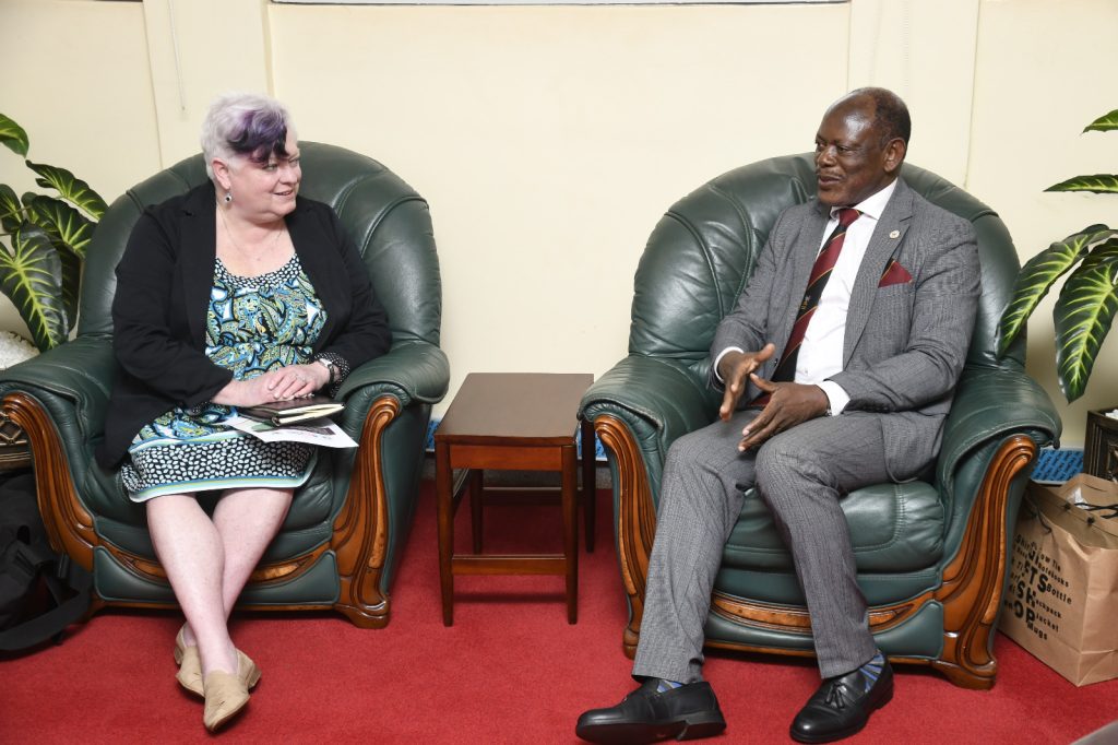 Prof. Trixie G. Smith, Project Leader at Michigan State University (Left) with the Vice Chancellor during the meeting.
