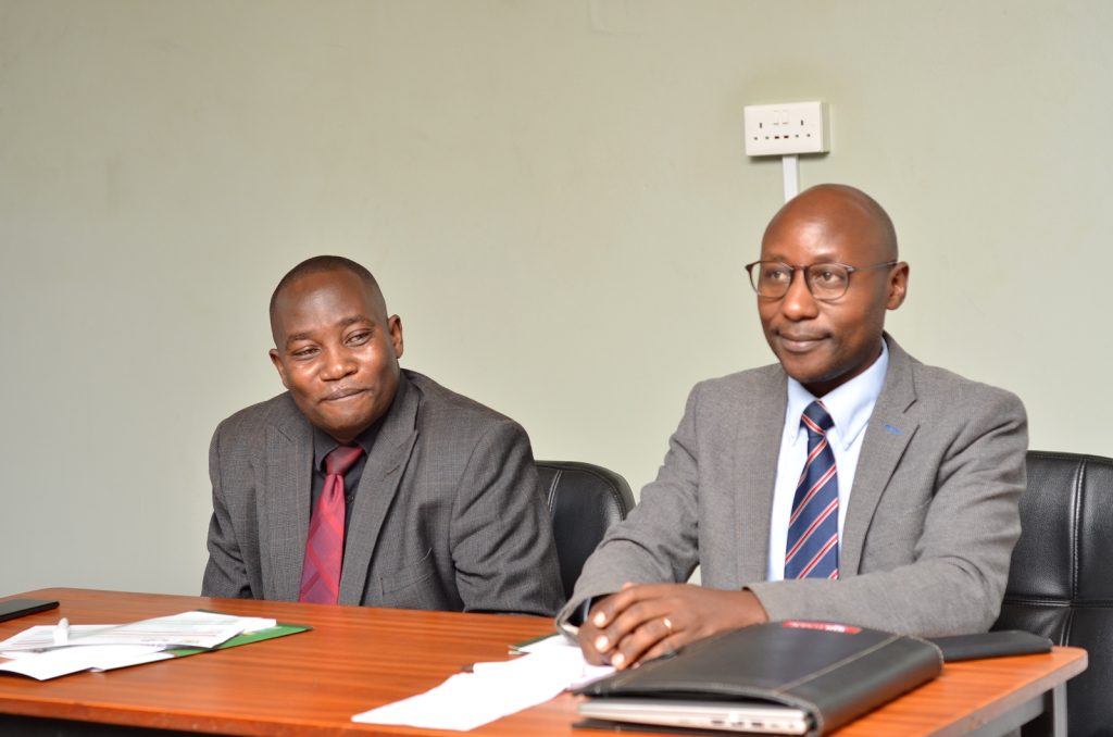 Dr. Walimbwa Michael (Left) and Dr. Walakira Eddy (Right) during the training workshop.