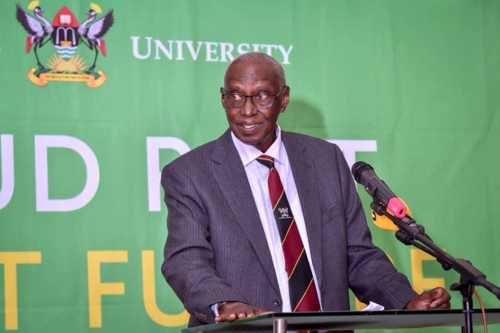Hon. Mathew Rukikaire delivers his keynote address at Makerere University's celebration of a Legacy of Leadership. 