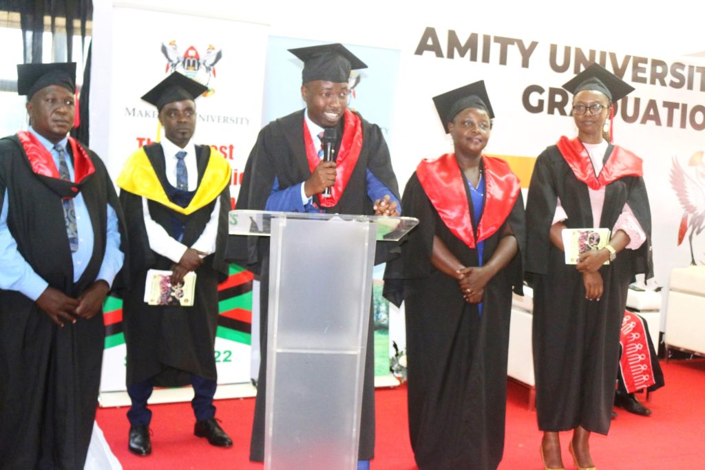 Mayonza Bob speaking on behalf of the graduands.