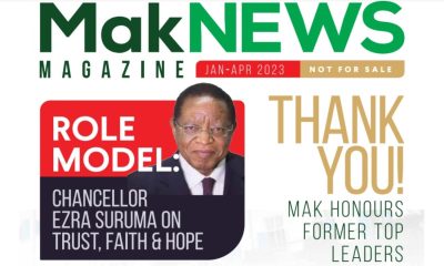 Cover page of the Mak News Magazine, Jan-Apr 2023. Makerere University, Kampala Uganda.