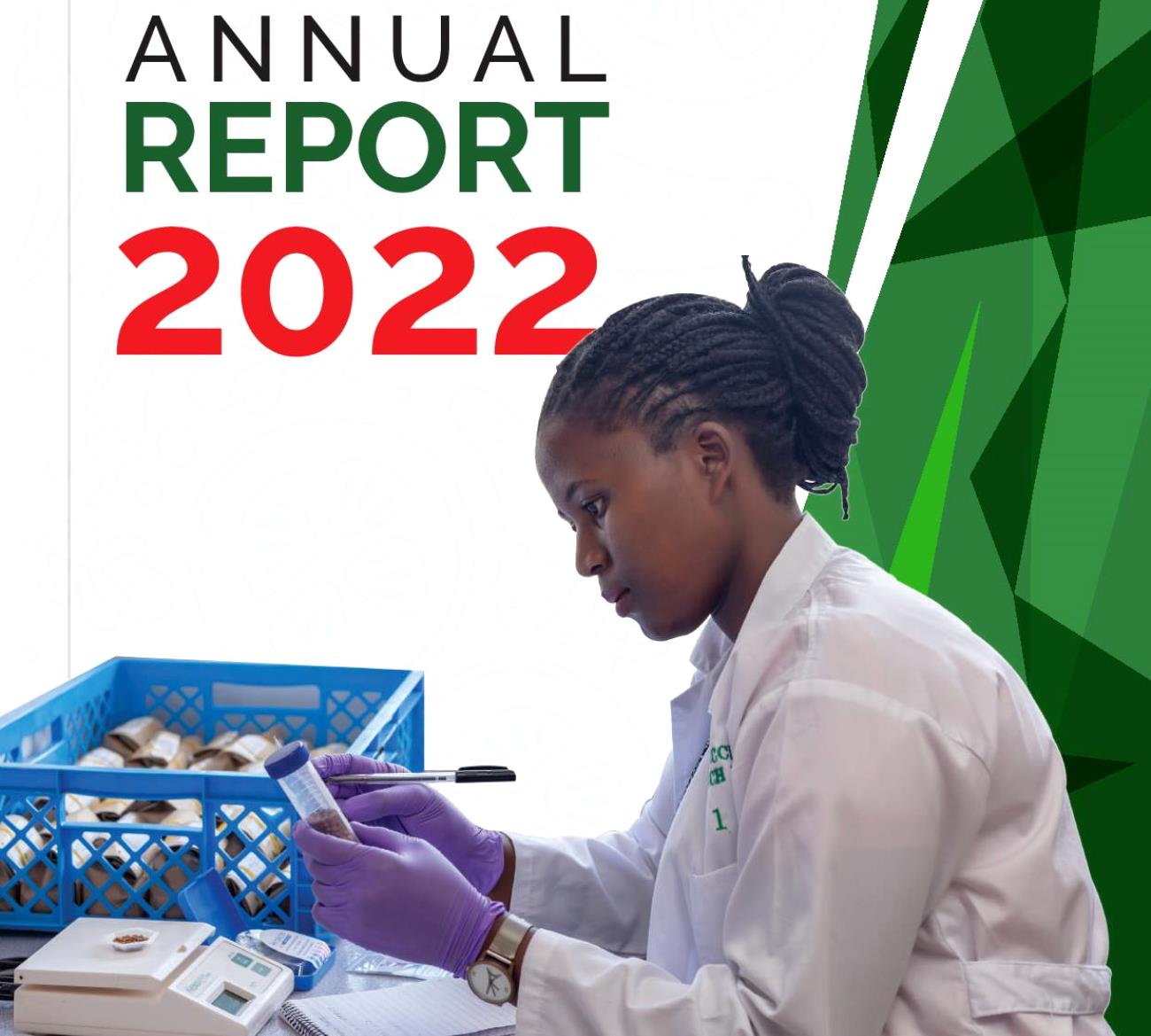 Cover page of the College of Agricultural and Environmental Sciences (CAES) Annual Report 2022, Makerere University, Kampala Uganda.