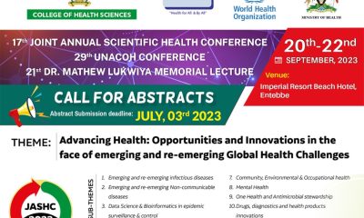 Call For Abstracts: 17th Joint Annual Scientific Health Conference (JASHC) 2023, 20th - 22nd September 2023, Imperial Resort Beach Hotel, Entebbe, Uganda.