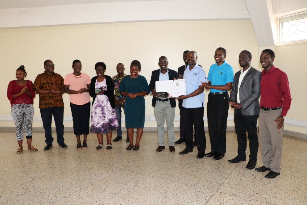AFRISA staff together with the team from Scripture Union Uganda pose for a group photo after the signing ceremony which was held at the Centre for Biosecurity and Global Health, CoVAB, Makerere University on 14th April 2023.