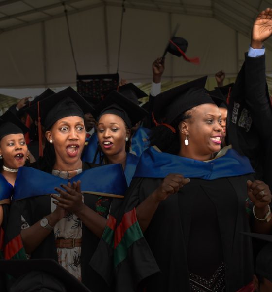 Mak CoBAMS Graduands jubilate on the third session of the 72nd Graduation held on 25th May 2022.