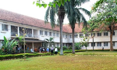 The walkway, gardens and building at the School of Agricultural Sciences, College of Agricultural and Environmental Sciences (CAES), Makerere University. Kampala Uganda, East Africa.