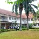 The walkway, gardens and building at the School of Agricultural Sciences, College of Agricultural and Environmental Sciences (CAES), Makerere University. Kampala Uganda, East Africa.