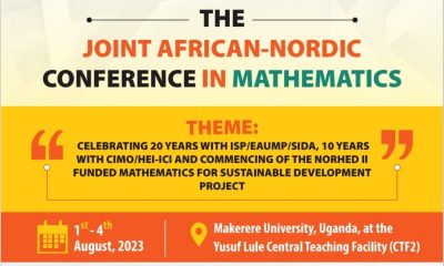 The Joint African-Nordic Conference in Mathematics, 1st-4th August 2023, Yusuf Lule Central Teaching Facility Auditorium, Makerere University. Kampala Uganda, East Africa.
