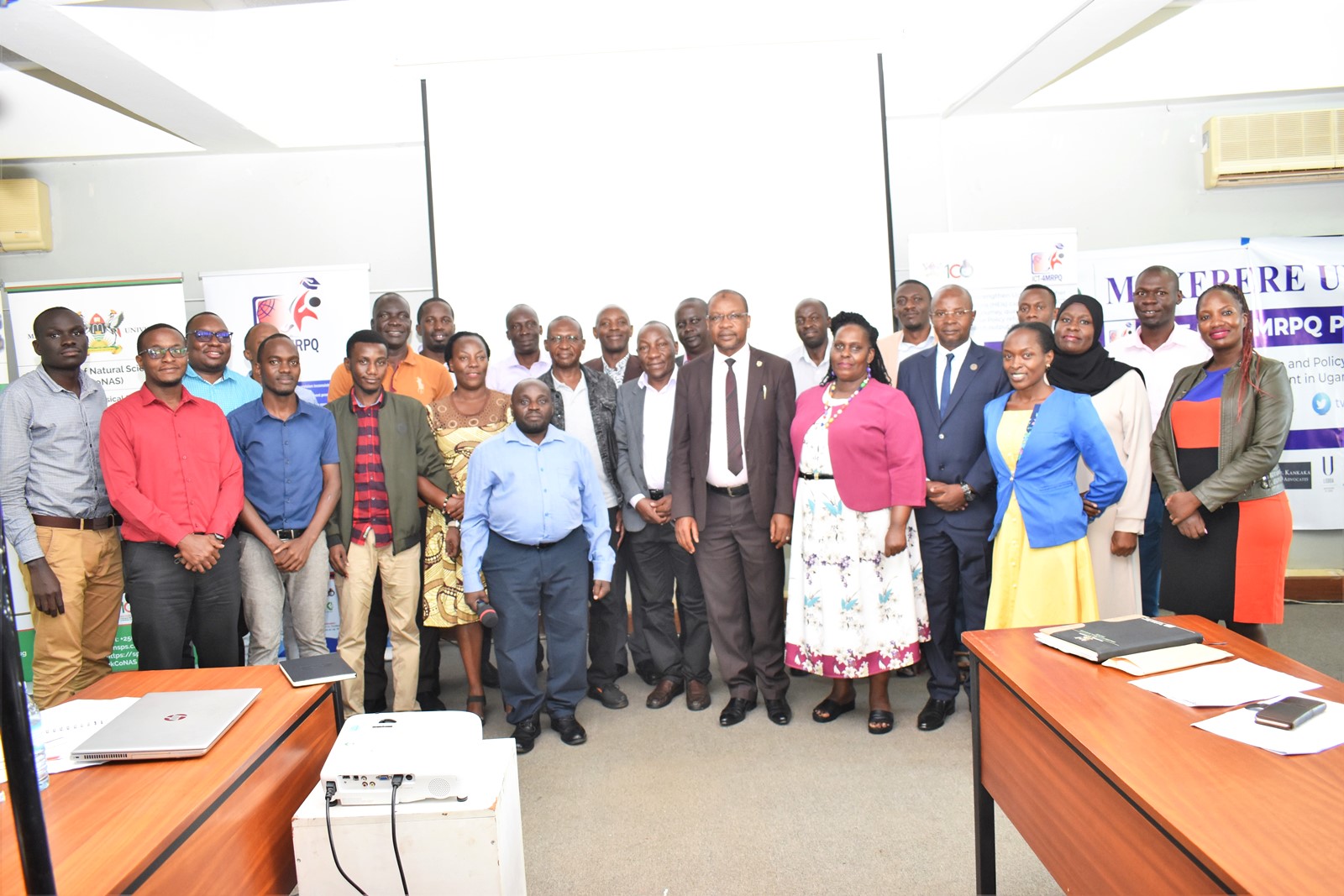 The Project team with participants during the workshop on 27th June 2023. Telepresence Centre, Senate Building, Makerere University, Kampala Uganda.