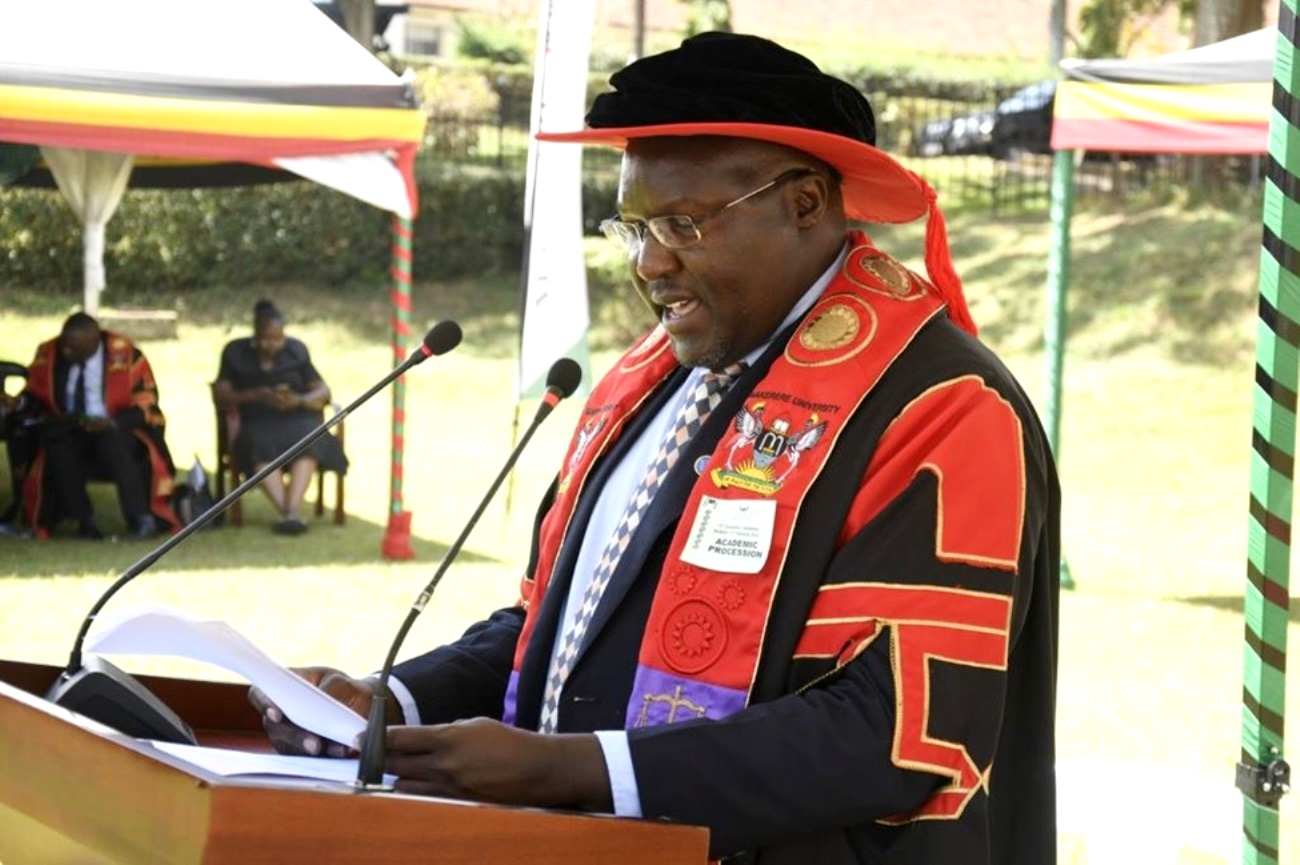 Associate Professor Ronald Naluwairo, Ag. Principal – SoL presenting graduands at the 73rd Graduation Ceremony of Makerere University. Freedom Square, Kampala Uganda, East Africa.