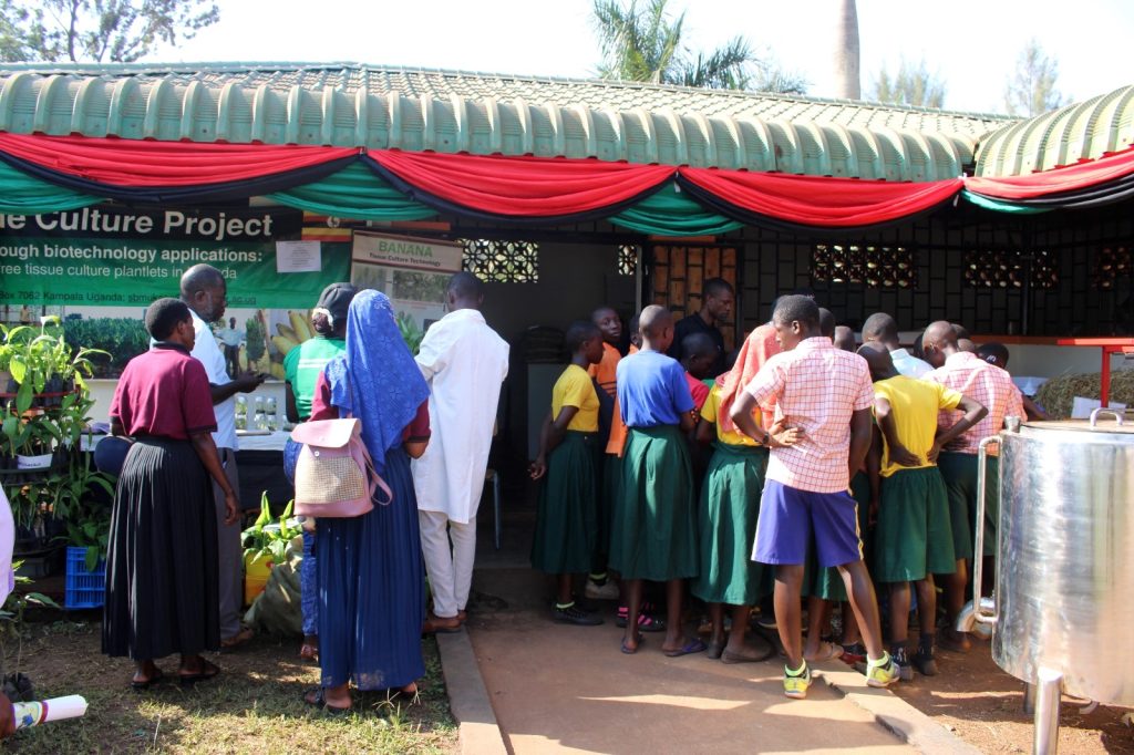 Secondary School students learning about the Banana Tissue Culture Technology. 29th Source of the Nile National Agricultural Show, Jinja, Uganda. 4th-13th August 2023.