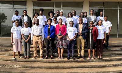 The graduates with the Principal of CAES, Prof. Gorettie Nabanoga (4th L) and the Project PI, Dr. Julia Kigozi (C) after the ceremony on 4th August 2023. The Conference Hall, School of Food Technology, Nutrition and Bioengineering, CAES, Makerere University, Kampala Uganda, East Africa.