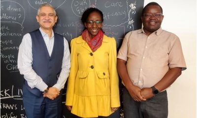 MakSPH Senior Grant Administrator, Ms. Susan Mawemuko (Centre) with officials at George Washington University (GWU), Washington, D.C. during the one-week, in-person training program in November 2022. Photo: MakSPH