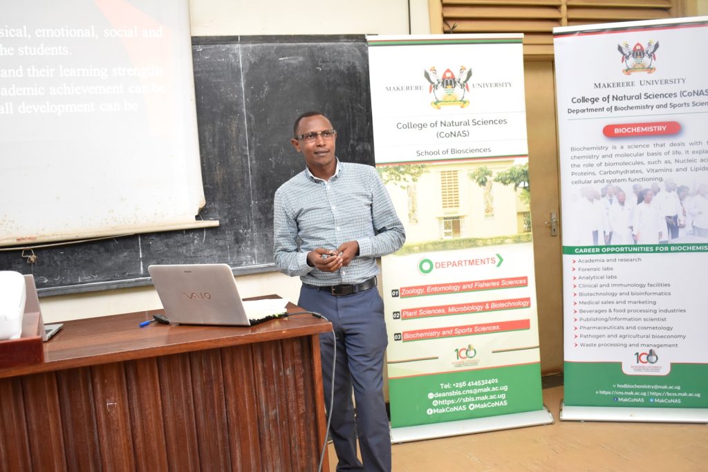 An official from the Department of Academic Registrar, Mr. Justus Karegeya briefed participants on the requirements for admission to the different programmes of Makerere. Zoological Museum and Aquarium, Department of Zoology, Entomology and Fisheries Sciences, CoNAS, Makerere University, Kampala Uganda. East Africa.