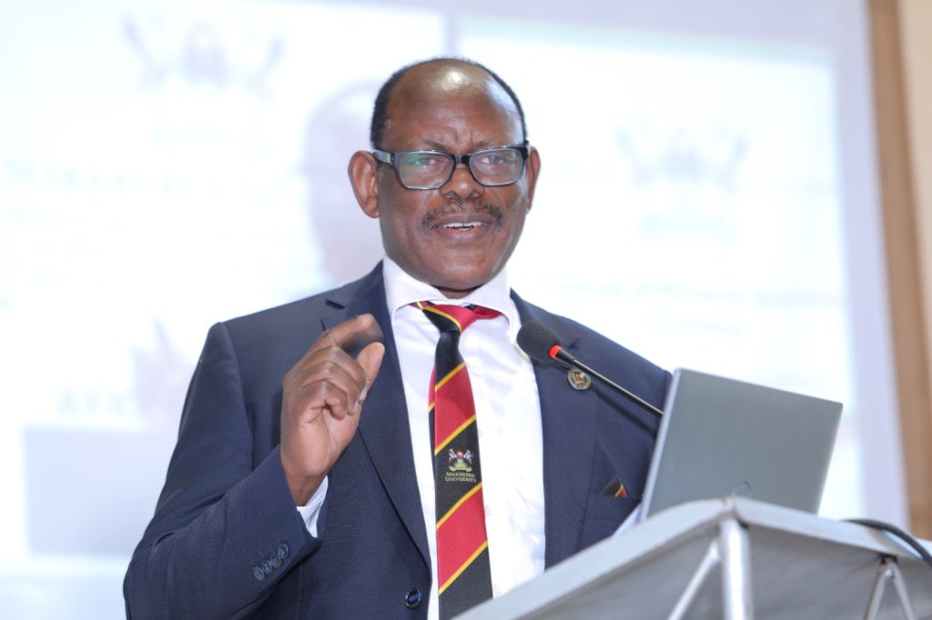 Prof. Barnabas Nawangwe addresses participants at the Joint African-Nordic Conference in Mathematics. Yusuf Lule Central Teaching Facility, Makerere University, Kampala Uganda.