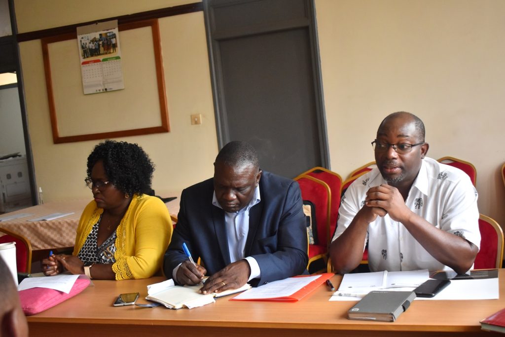 NARO’s Dr. John Walakira (Right) talks about the partnership with CoVAB. College of Veterinary Medicine, Animal Resources and Biosecurity (CoVAB), Makerere University, Kampala Uganda, East Africa.
