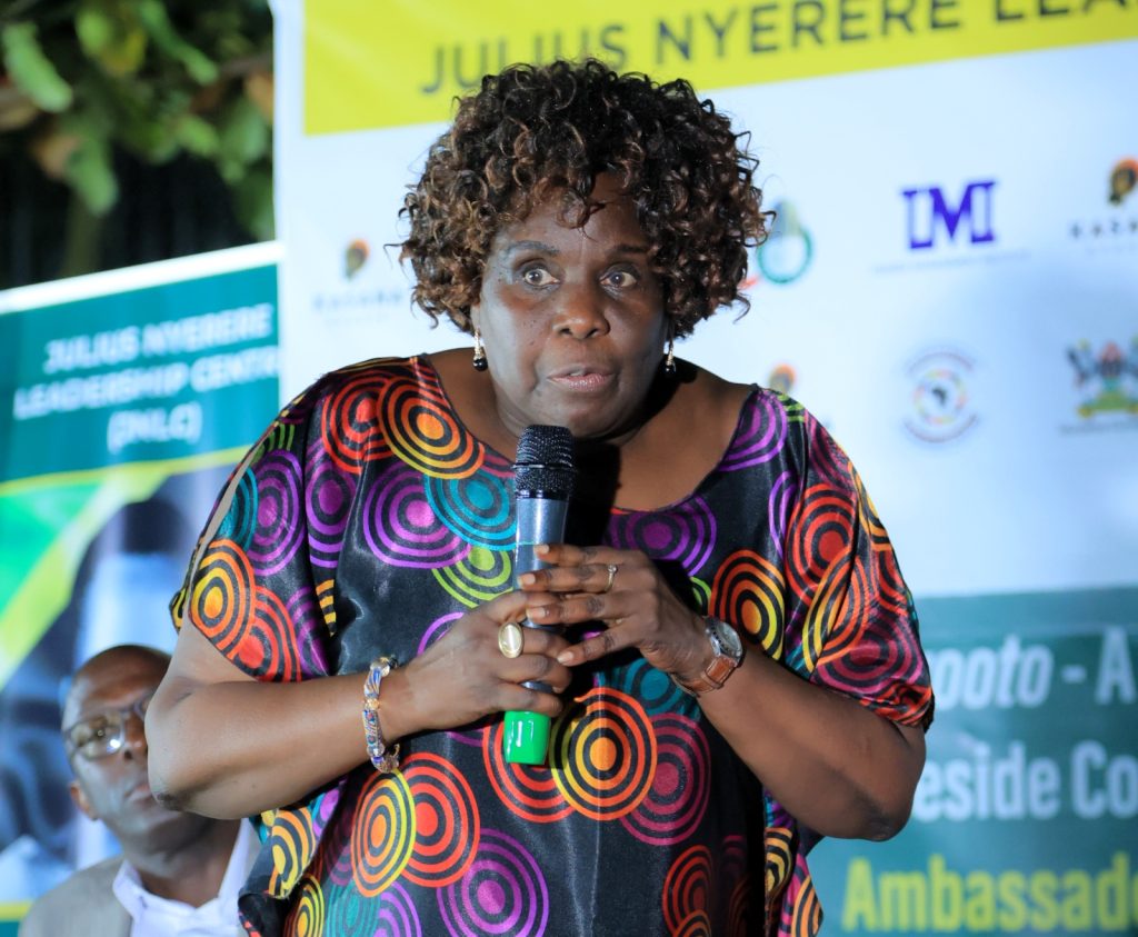 Dr. Suzie Nansozi Muwanga delivers her remarks. JNLC Gardens, Makerere University. Kampala Uganda East Africa.