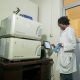 An official uses BD BACTEC FX40 Automated Blood Culture Instrument at the Department of Medical Microbiology, School of Biomedical Sciences, College of Health Sciences (CHS), Makerere University. Kampala Uganda, East Africa.
