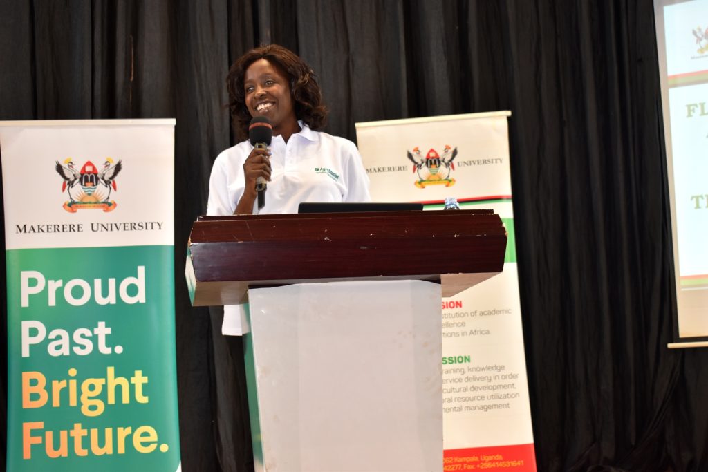 The Head, Department of Agricultural Production at CAES, Makerere University briefing participants on the programme. Dr. Mildred Ochwo-Ssemakula Yusuf Lule Central Teaching Facility Auditorium, Makerere University, Kampala, Uganda, East Africa.