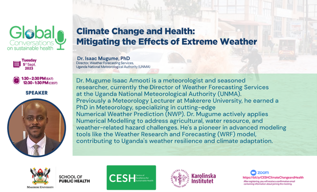 A profile of panelist, Dr. Mugume Isaac Amooti, Director, Weather Forecasting Services, Uganda National Meteorological Authority (UNMA).