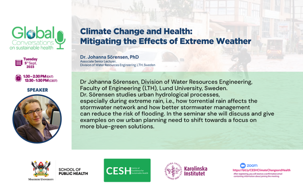 A profile of panelist, Dr. Johanna Sörensen, Associate Senior Lecturer, Division of Water Resources Engineering, Faculty of Engineering (LTH), Lund University, Sweden.