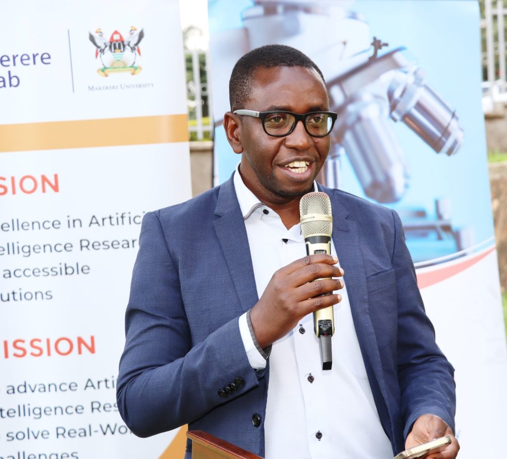 The Head, Department of Computer Science, CoCIS, Assoc. Prof. Engineer Bainomugisha addressing participants. College of Computing and Information Sciences (CoCIS), Makerere University, Kampala Uganda, East Africa.