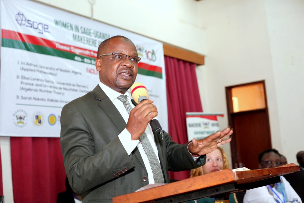 The Deputy Principal of CoNAS Prof. Juma Kasozi tasked participants to embrace networking and knowledge sharing. College of Engineering, Design, Art and Technology (CEDAT), Conference Hall, Makerere University, Kampala Uganda, East Africa.