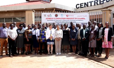 Stakeholders pose for a group photo at the Centre for Biosecurity and Global Health, College of Veterinary Medicine, Animal Resources and Biosecurity (CoVAB), Makerere University. Kampala, Uganda, East Africa.