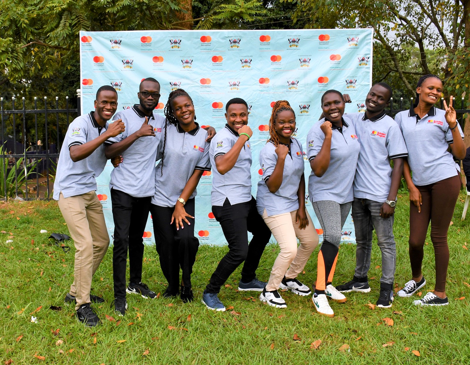 Some of the alumni who graced the Annual Community Open Day show their passion. Mastercard Foundation Scholars Program Annual Community Open Day, 2nd September 2023, Freedom Square, Makerere University, Kampala Uganda, East Africa.