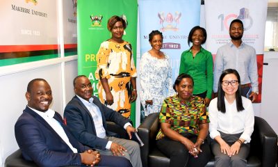 (Seated) Left to Right: Mr. Abel Walekhwa, Mr. Awel Uwihanganye, Prof. Justine Namaalwa and Ms. Pamela Chen with (Standing) Left to Right: Ms. Jolly Okumu, Ms. Betty Nabisubi, Ms. Ritah Namisango and Mr. Moses Rutahumbya after the meeting on 21st September 2023 at Makerere University. Vice Chancellor's Boardroom, Level 4, Frank Kalimuzo Central Teaching Facility, Makerere University, Kampala Uganda. East Africa.