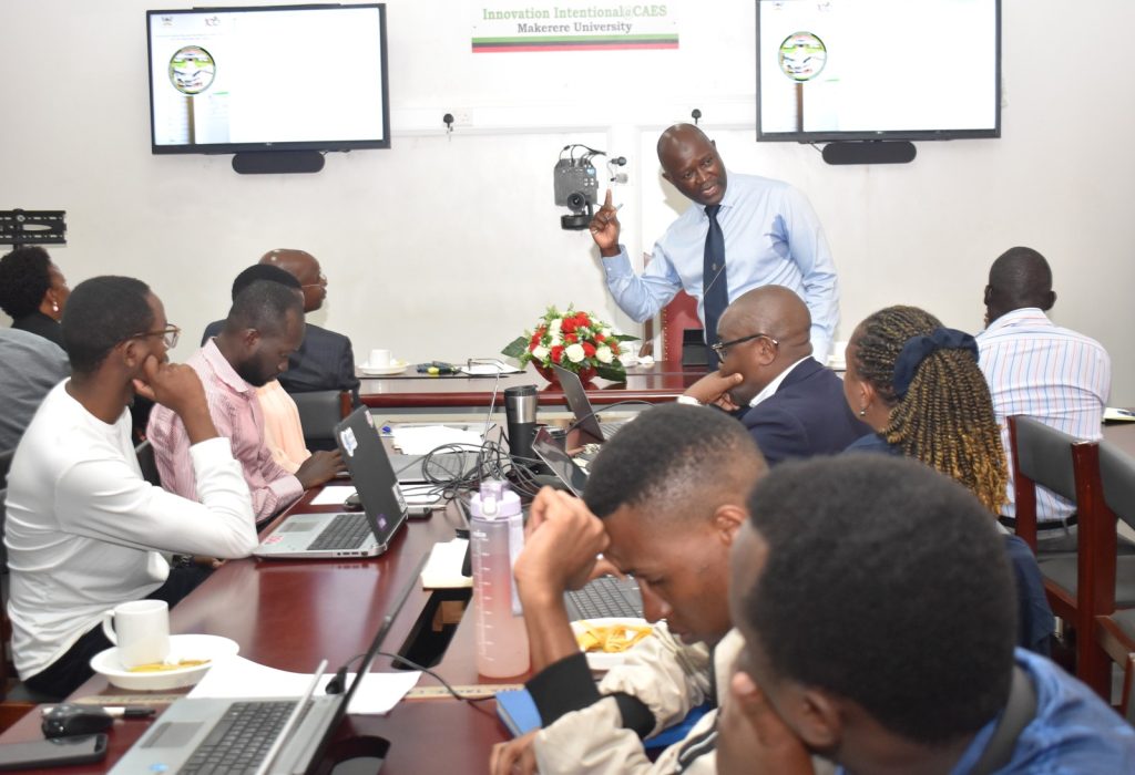 Part of the audience listens to Prof. Yazidhi Bamutaze talk about the system. CAES Conference Hall, Makerere University, Kampala Uganda, East Africa.