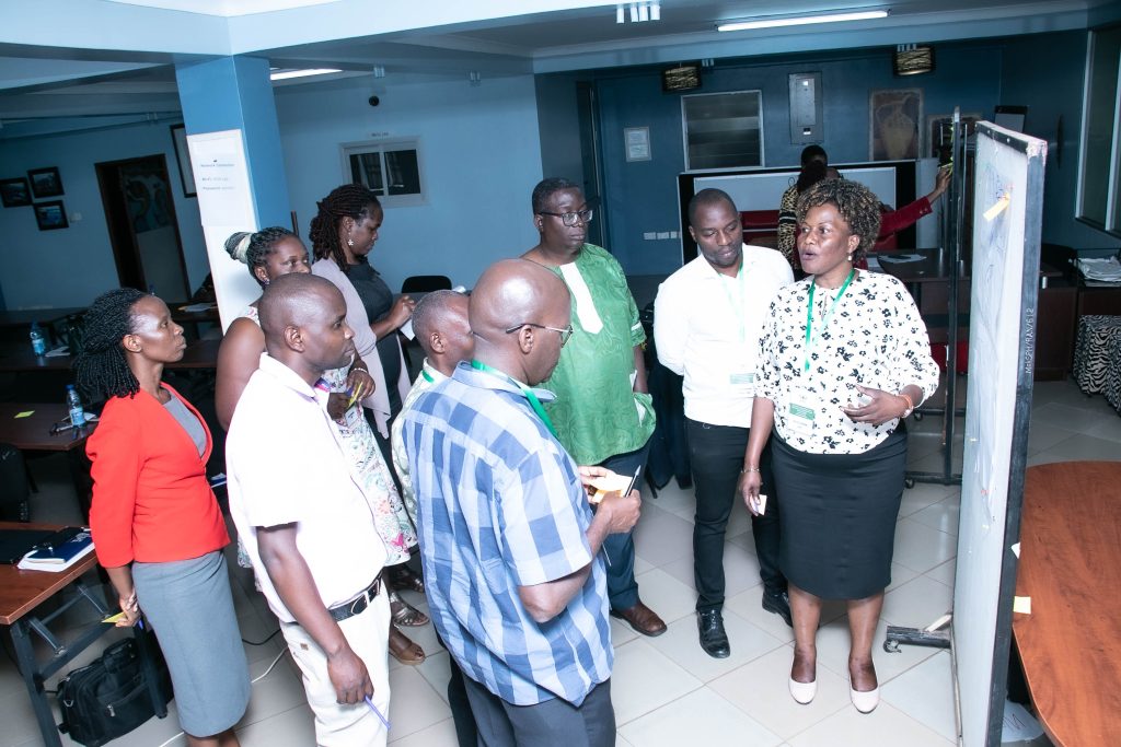 Dr. Bukirwa Joyce Muwanguzi, a Lecturer of Library And Information Science at Makerere University's CoCIS and one of the APAS trainees presenting during the training. Makerere University School of Public Health, Plot 28 House 30, Upper Kololo Terrace, Kampala Uganda, East Africa.