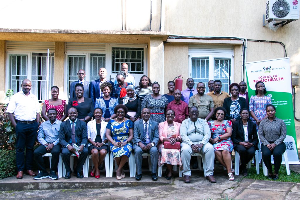 APAS trainees, facilitators and Mak members of management in a group photo during the training. Makerere University School of Public Health, Plot 28 House 30, Upper Kololo Terrace, Kampala Uganda, East Africa.