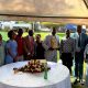 The Ag. DVCFA-Prof. Frank N. Mwine (5th Left), Ag. Dean EASHESD-Prof. Julius Kikooma (4th Left), Dr. David Onen (7th Left) and other officials during the farewell luncheon on 29th September 2023 at the Makerere Guest House. Kampala Uganda, East Africa.