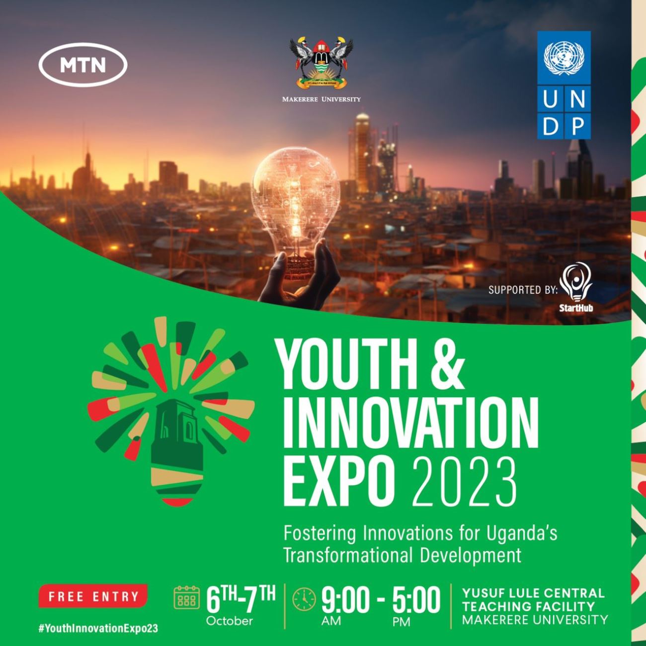 Youth and Innovation Expo, 6th to 7th October 2023, Yusuf Lule Central Teaching Facility, Makerere University. Kampala Uganda, East Africa.