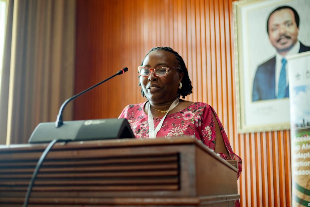 Dr. Florence Nakayiwa Mayega welcomes attendees. 19th RUFORUM AGM, Theme: “Transforming Higher Education to Sustainably Feed and Create Prosperity for Africa”, 28th October-2nd November 2023 “Accelerating and Scaling-Up Africa’s Climate Change Adaptation and Mitigation Actions: Experiences and Lessons” side-event 1st November 2023 at Palais de Congrès, Yaoundé, Cameroon, Africa. 