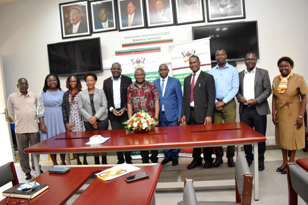 The outgoing and incoming Heads with members of staff who witnessed the handover ceremony. 13th November 2023, Conference Room, CAES, Makerere University, Kampala Uganda, East Africa.