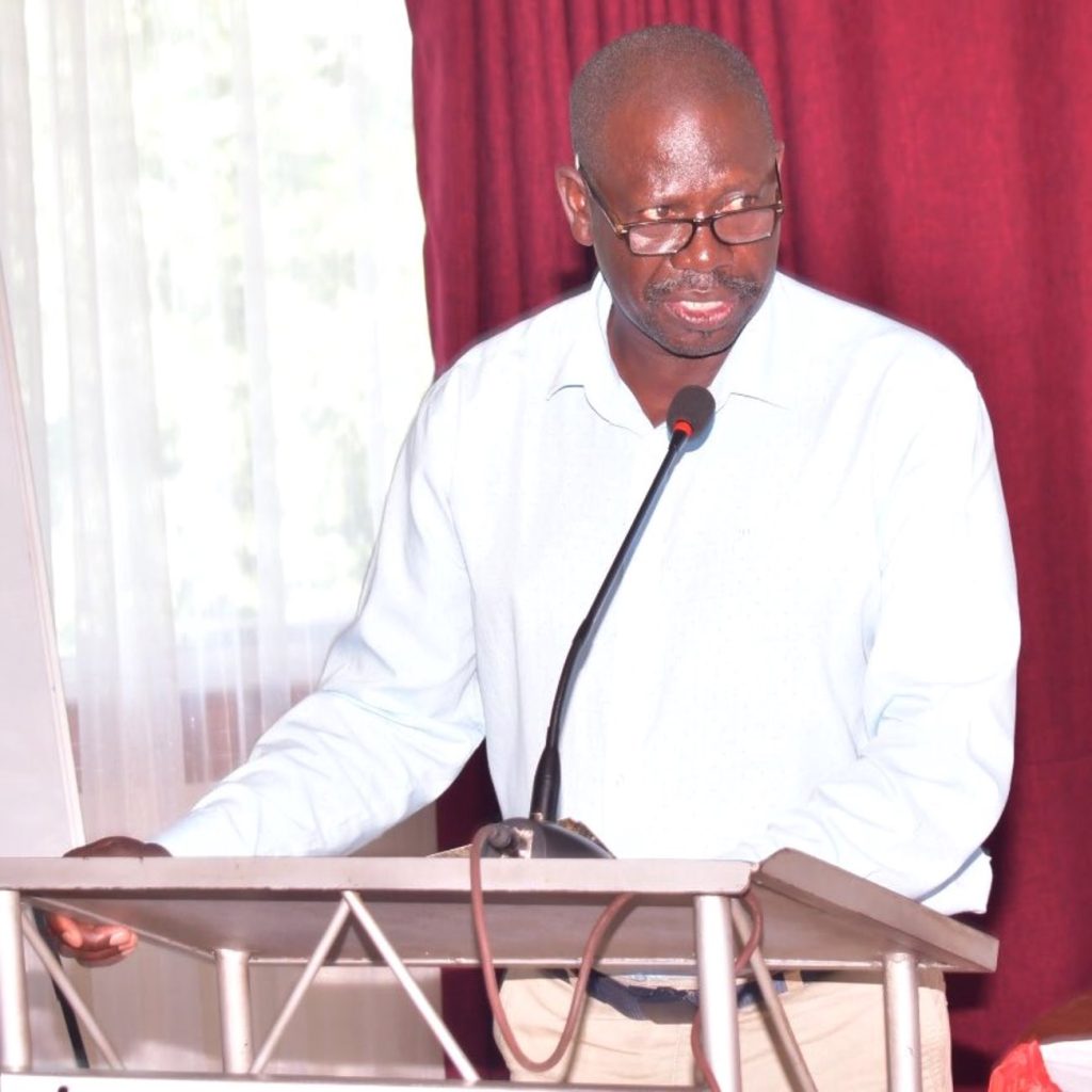 Associate Professor Vincent Muwanika, Acting Head, Department of Environmental Management, School of Forestry, Environmental and Geographical Sciences, College of Agricultural and Environmental Sciences, Makerere University. Strengthening Education and Research Capacity for Enhancing Biodiversity Conservation and Sustainable Natural Resources Use Project Kick Off Workshop, 16th November 2023, Senate Conference Hall, Makerere University, Kampala Uganda, East Africa.