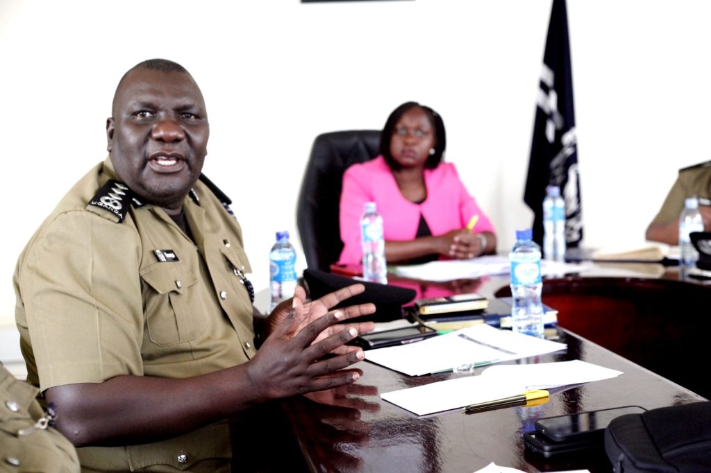 SCP Fred Enanga, the Uganda Police Force Spokesperson makes a contribution. Makerere University Research and Innovations Fund (Mak-RIF) “Promoting community policing by integrating soft skills in Uganda Police training" program engagement, November 2023, Uganda Police Force Headquarters, Naguru, Kampala, Uganda, East Africa.