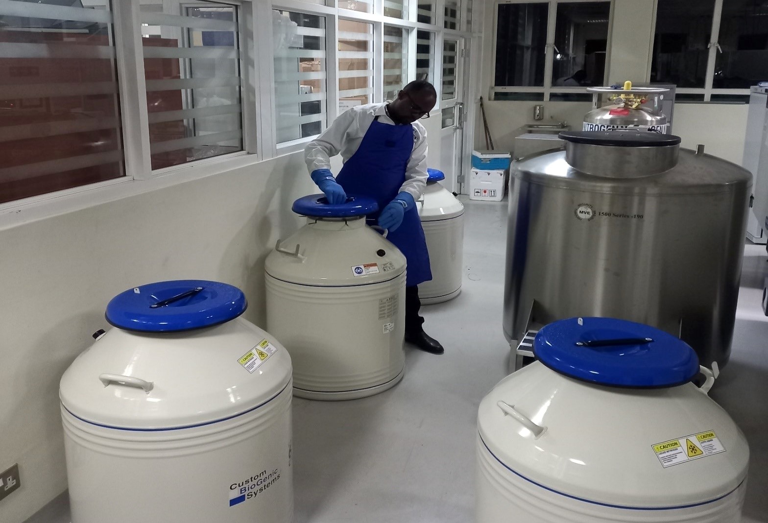 Some of the equipment used to store samples at the Makerere University Biomedical Research Centre (MakBRC), College of Health Sciences (CHS). Kampala Uganda, East Africa.