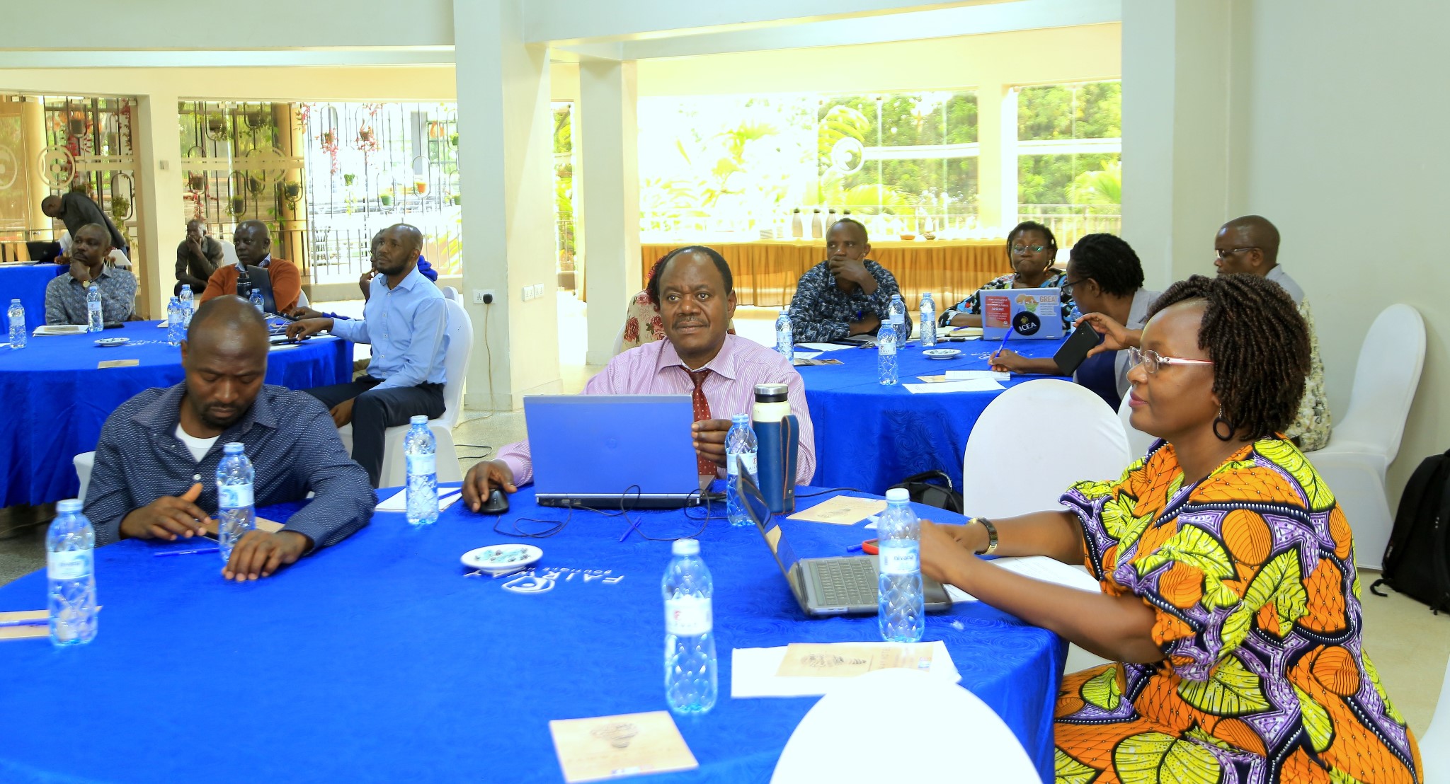 Front Row (Left to Right): Dean School of Psychology-Dr. Martin Baluku, Prof. Julius Kiiza and Dean School of Liberal and Performing Arts-Dr. Pamela Khanakwa at the second Centre of Excellence in Research, Teaching and Learning (CERTL) pre-publication workshop on 27th November 2023. Fairway Hotel, Kampala Uganda, East Africa.