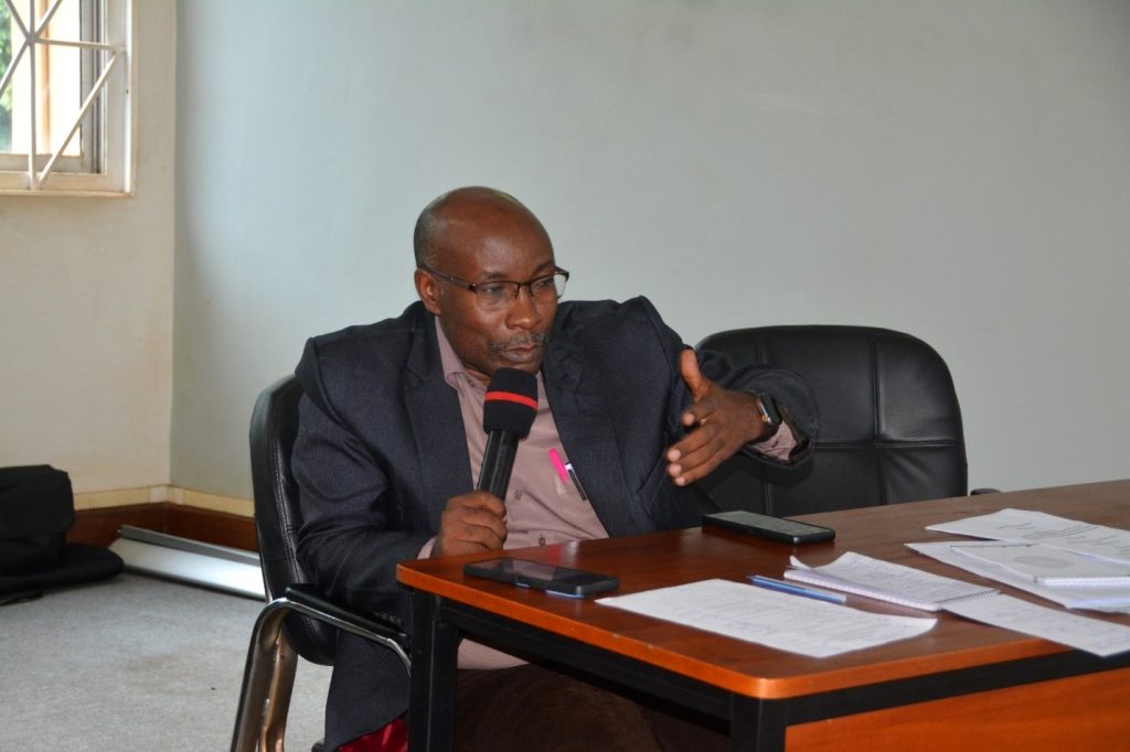 Prof. Arthur Kajungu Tugume, Dean of the School of Biosciences, CoNAS. ABS Project Inception Workshop, Telepresence Centre, Senate Building, Makerere University, Kampala Uganda, East Africa.