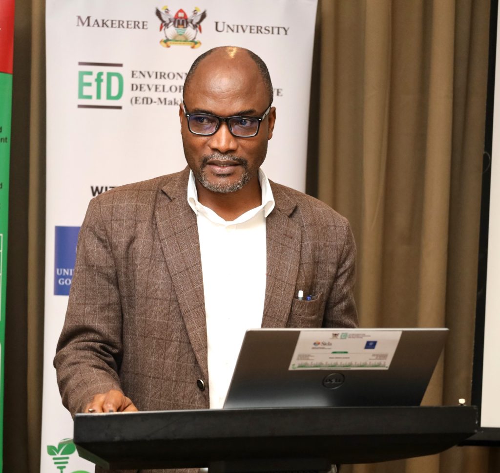 Dr. Bruno Yawe representing the Principal CoBAMS. Makerere EfD Stakeholders Meeting, Transitioning from Biomass to Clean Energy Sources, 17th November 2023, Kampala Sheraton Hotel, Uganda, East Africa.