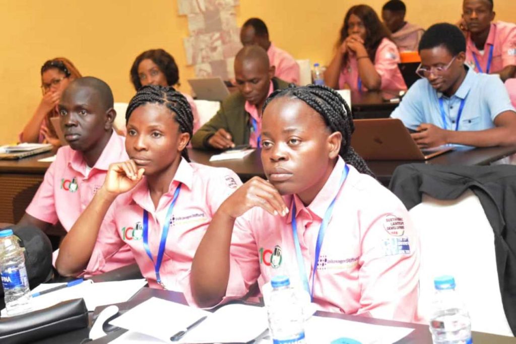 Participants following proceedings on Day Two of the Summer School. Makerere University Summer School on Ecological Governance for Socioecological Systems for Sub-Saharan Africa, 18th-27th July 2023, Royal Suites Hotel, Bugolobi, Kampala, Uganda, East Africa.