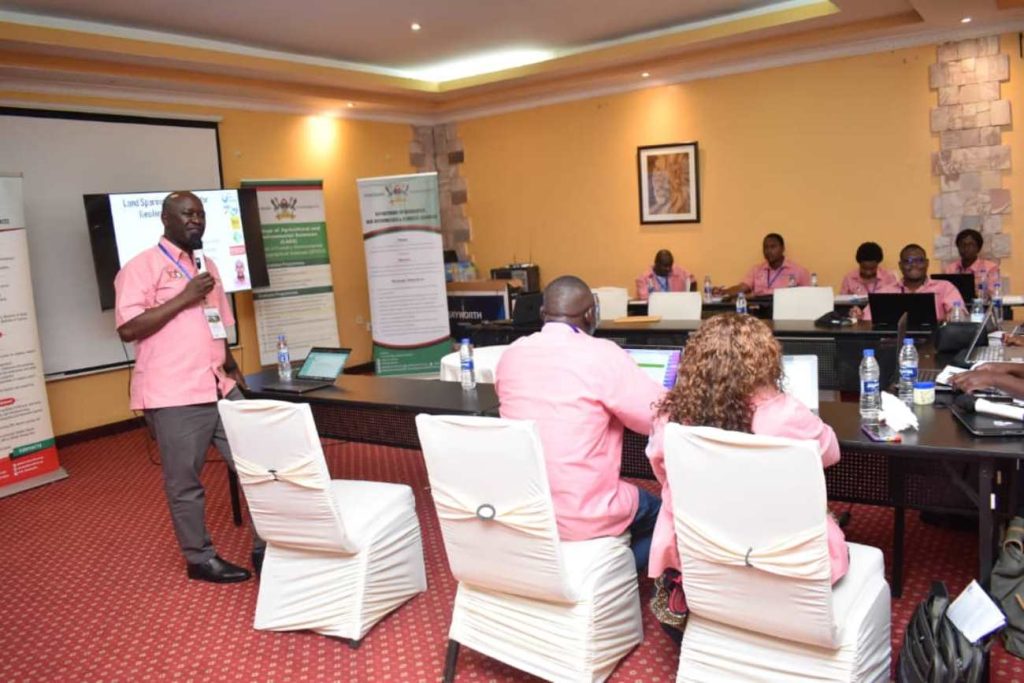 Prof. Bamutaze trains partcipants on Day Two of the Summer School. Makerere University Summer School on Ecological Governance for Socioecological Systems for Sub-Saharan Africa, 18th-27th July 2023, Royal Suites Hotel, Bugolobi, Kampala, Uganda, East Africa.