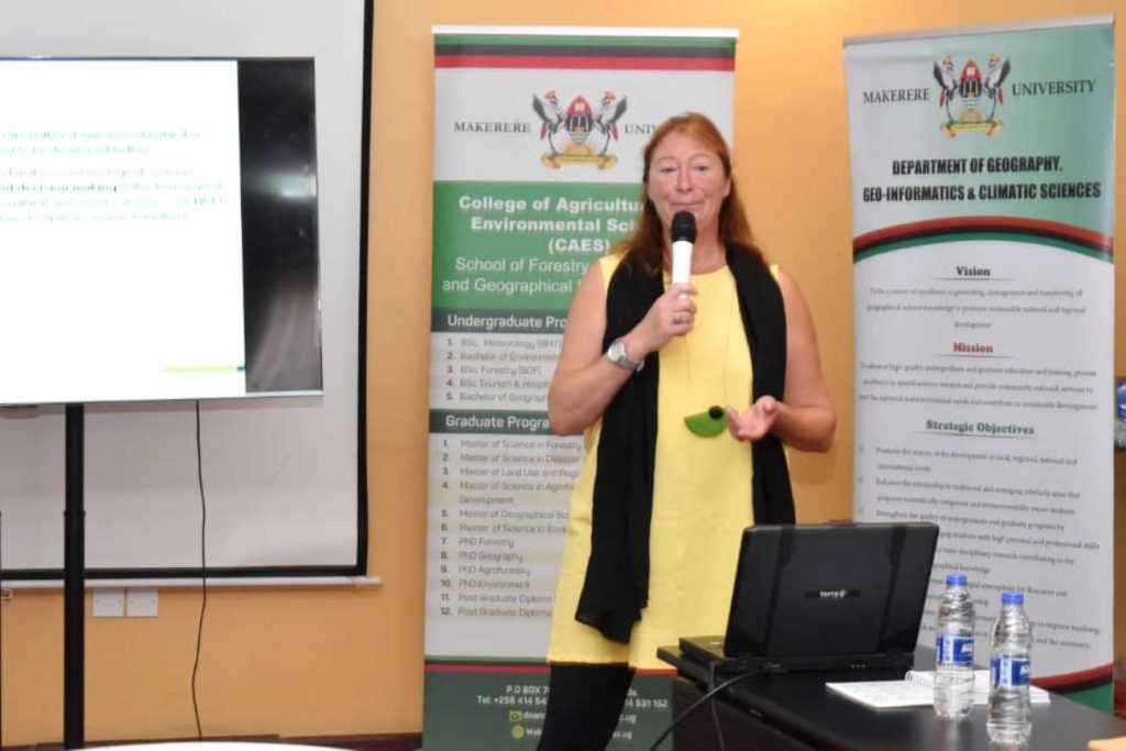 Prof. Christine Fürst led the discussion on Climate Change Adaptation in Africa. Makerere University Summer School on Ecological Governance for Socioecological Systems for Sub-Saharan Africa, 18th-27th July 2023, Royal Suites Hotel, Bugolobi, Kampala, Uganda, East Africa.