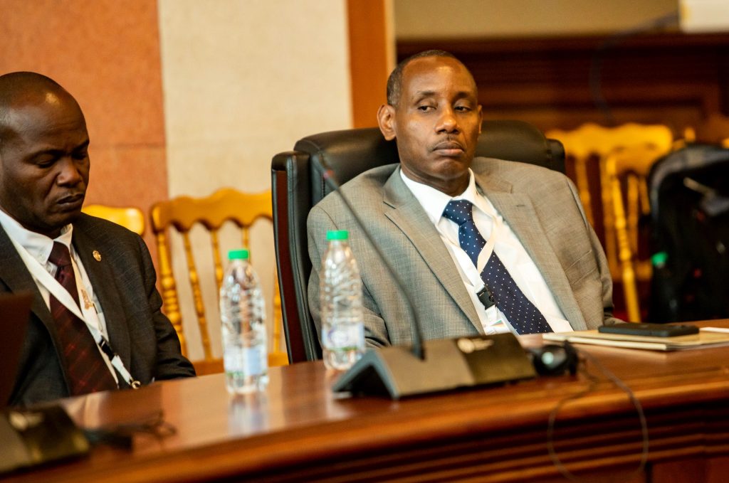 Prof. Aaron Mushengyezi, the Vice Chancellor of Uganda Christian University (Right) and Prof. Jude Lubega, the Vice Chancellor of Nkumba University (Left) attending the 2023 Forum. 19th RUFORUM AGM, Theme: “Transforming Higher Education to Sustainably Feed and Create Prosperity for Africa”, 28th October-2nd November 2023 Vice Chancellors' Forum side-event, Palais de Congrès, Yaoundé, Cameroon, Africa.